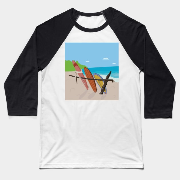 Who loves surfing? Baseball T-Shirt by fraga-ro